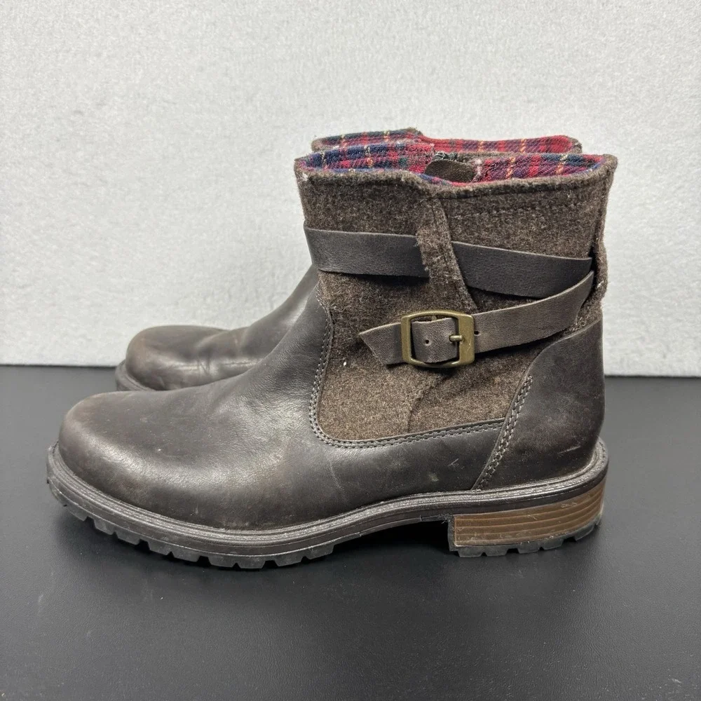 Merrell Women's Legacy Buckle Waterproof‎ Boots Brown Size 6 Size Zip Wool Blend